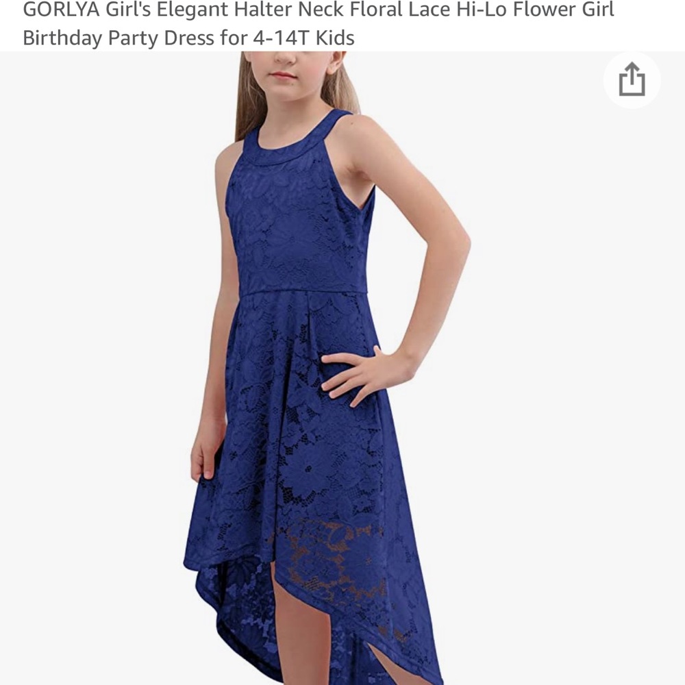 Gorlya Girls Elegant Halter Dress Floral Lace Dreds
